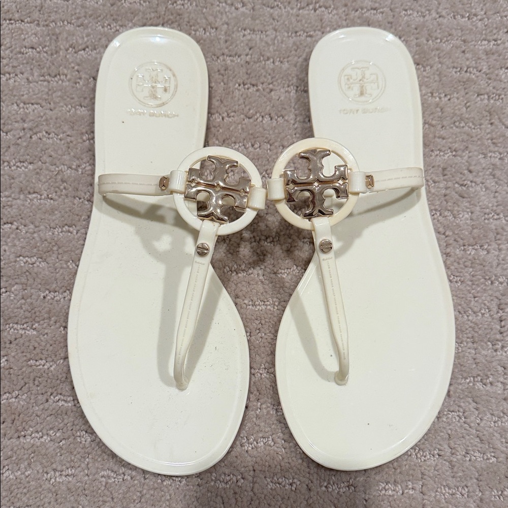 Tory Burch Women's Creamy White Jelly Sandals